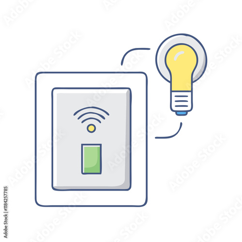 smart light switch vector icon, electronics vector illustration - simple illustration of smart light switch perfect for logos, and electronics-themed designs.