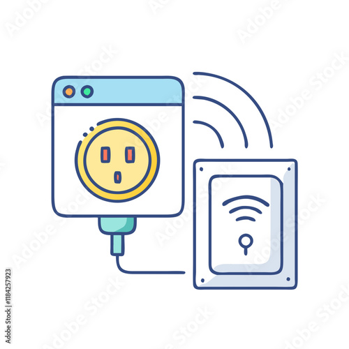 smart plug vector icon, electronics vector illustration - simple illustration of smart plug perfect for logos, and electronics-themed designs.