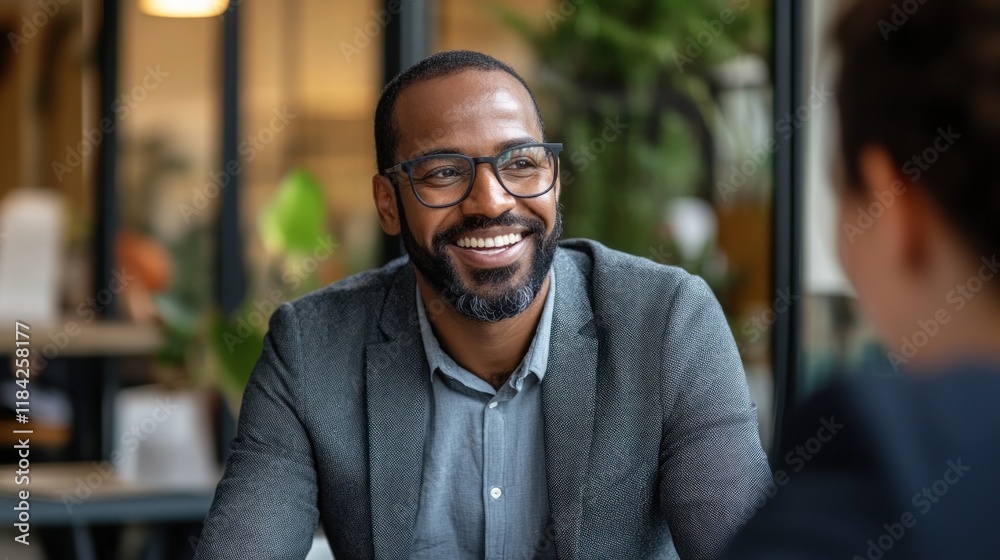 Smiling Businessman in a Modern Office Smiling Businessman in a Modern Office