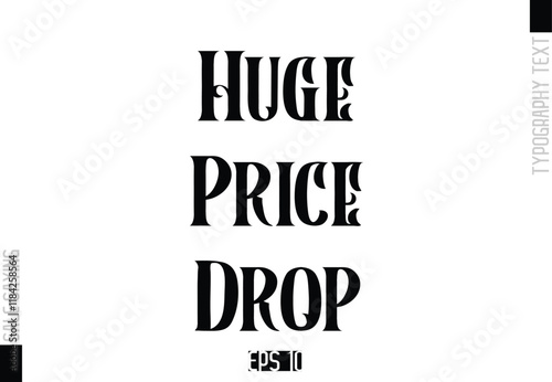 Sale Template Design Banner Typography Text Huge Price Drop