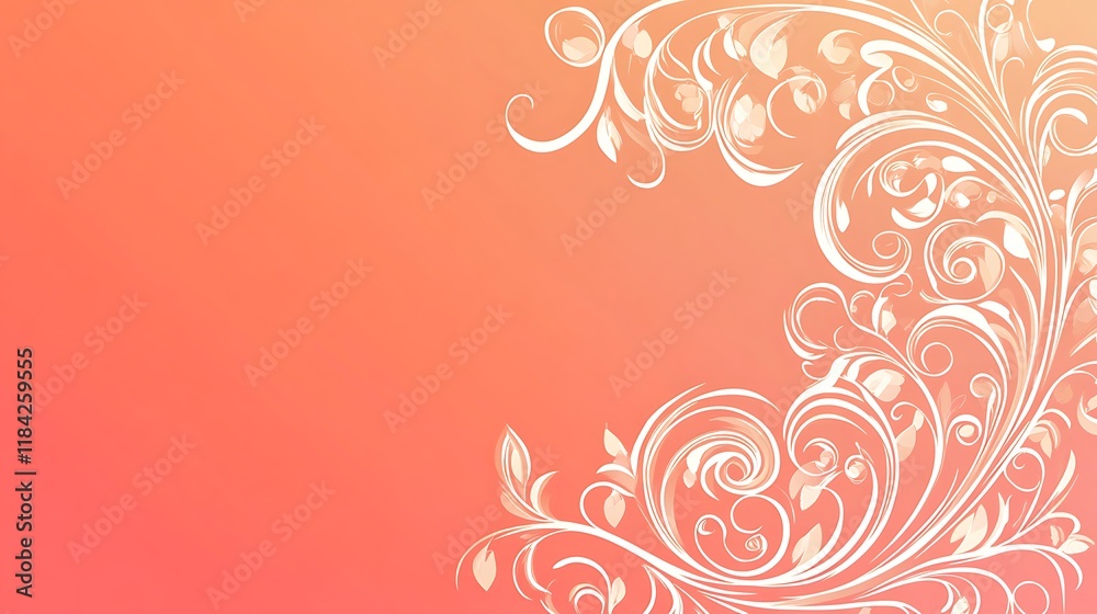 Elegant Coral Floral Design Background Image Elegant Coral Floral Design Background Image