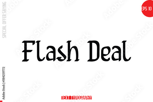 Special Offer Text Banner Design Typography Template  Flash Deal