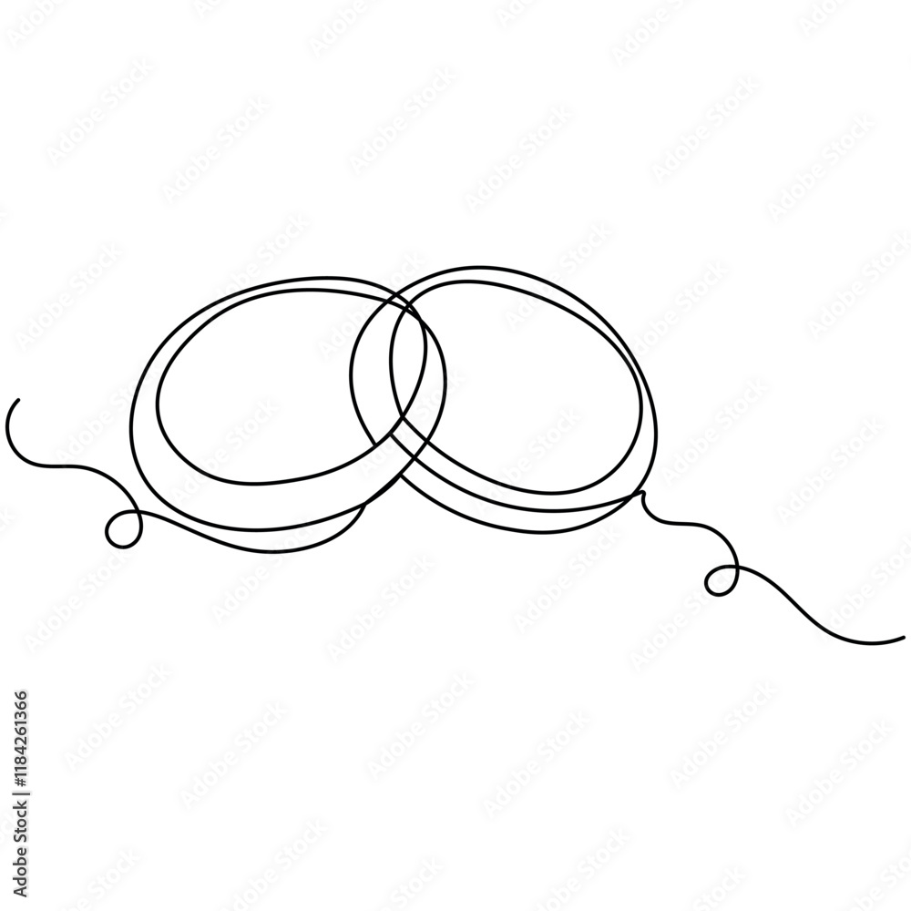 Wedding ring icon single line art, continuous one line drawing of Isolated outline vector art Wedding ring icon single line art, continuous one line drawing of Isolated outline vector art