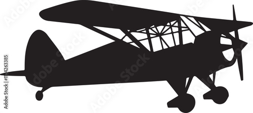 Dynamic Airplane Silhouette Created in Vector Art
