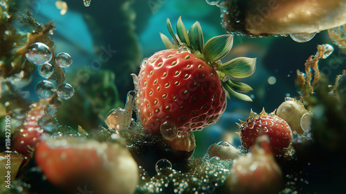 Wallpaper Mural Strawberries. Torontodigital.ca