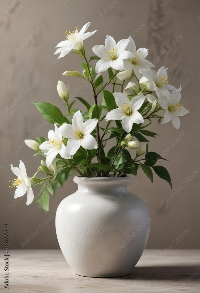 White Double Petaled Jasmine Flowers in a Vase, beauty of nature, jard?nia White Double Petaled Jasmine Flowers in a Vase, beauty of nature, jard?nia