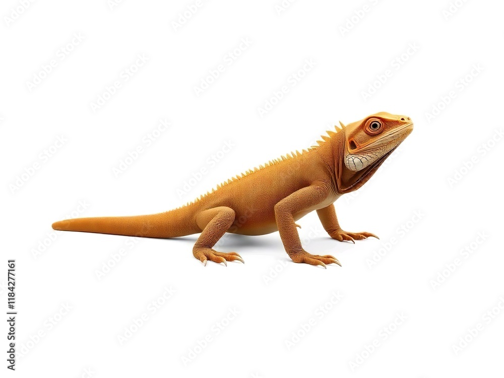 Obraz premium Cute iguana cartoon 3d rendering illustration