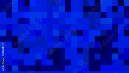 ABSTRACT ILLUSTRATION CUBE BLUE COLOR. DIGITAL BUSINESS BACKGROUND MOSAIC GRID DESIGN VECTOR 