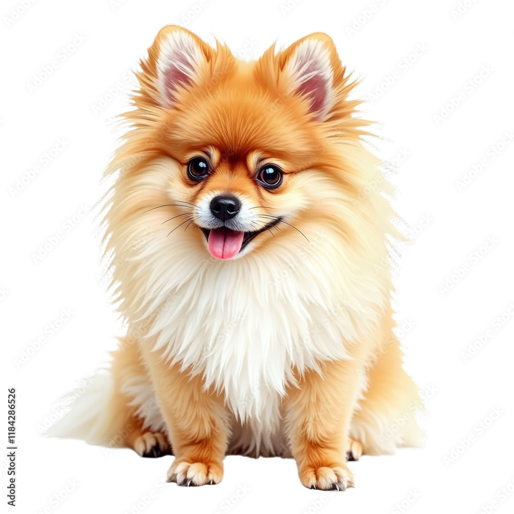 A small, fluffy dog with a happy expression A small, fluffy dog with a happy expression