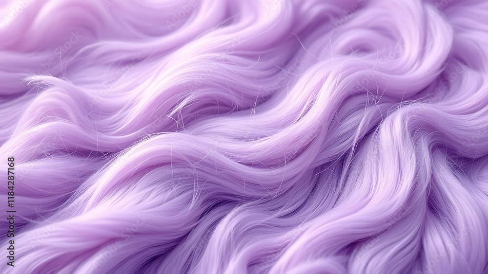 Obraz premium Purple fur texture top view. Purple or lilac sheepskin background. Fur pattern. Texture of lilac shaggy fur. Wool texture. Sheep fur close up