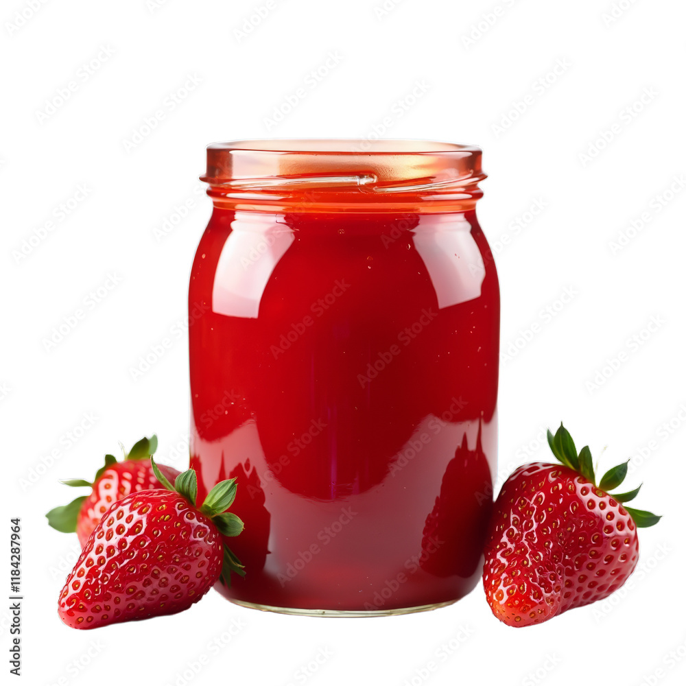 A sweet and tangy spread made from crushed strawberries A sweet and tangy spread made from crushed strawberries