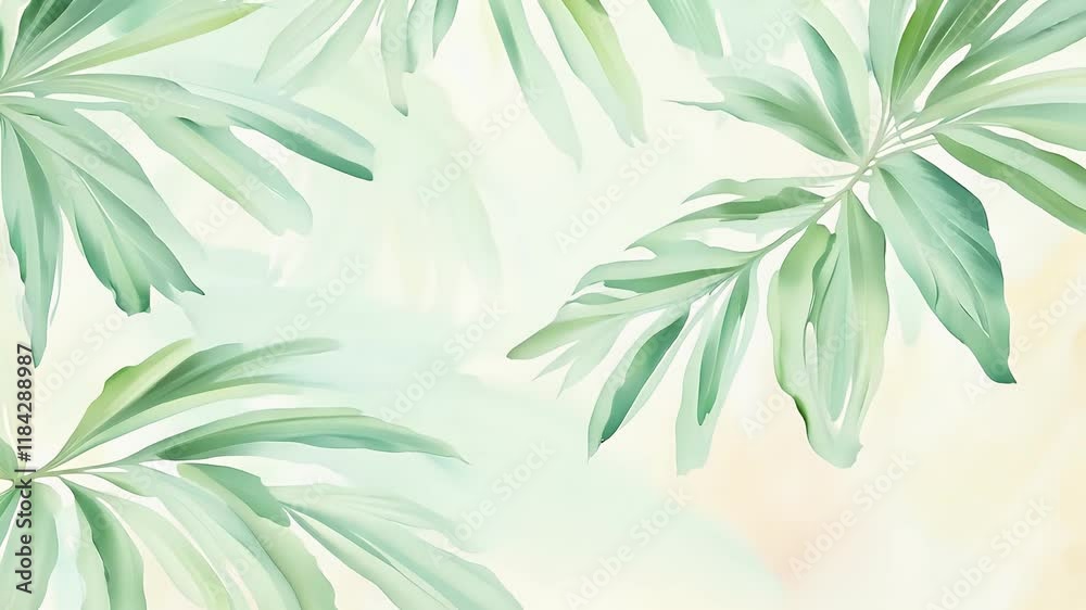 leaves pattern watercolor palm 2 seamless palm pattern leaf leaf tropical seamless watercolor watercolor background floral tree nature exotic abstract drawing plant green hand design art jungle