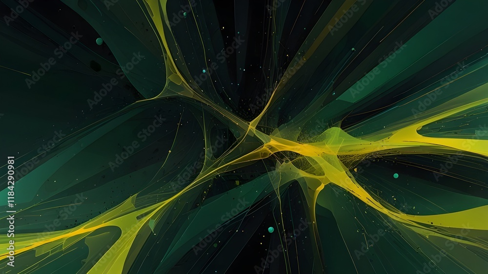 Vibrant abstract background in green, yellow, and black hues for a striking and modern design Generative AI Vibrant abstract background in green, yellow, and black hues for a striking and modern design Generative AI