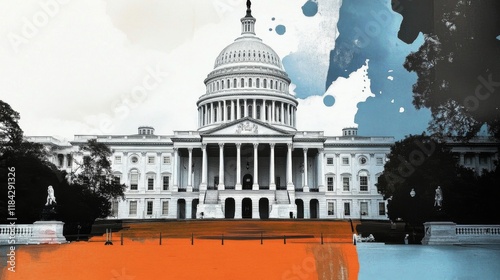 Artistic expression showcasing the essence of American governance. photo