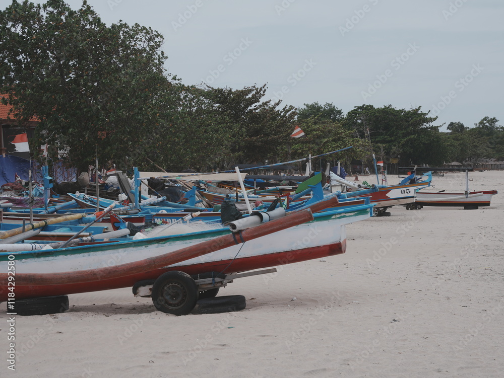 Fototapeta premium boats on the beach