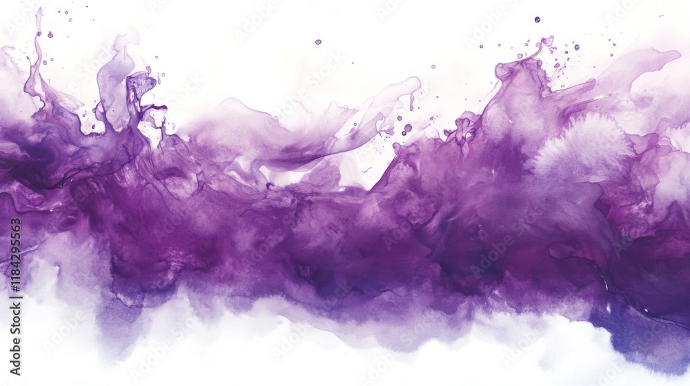 Obraz premium Abstract Purple Watercolor Paint Swirl Design