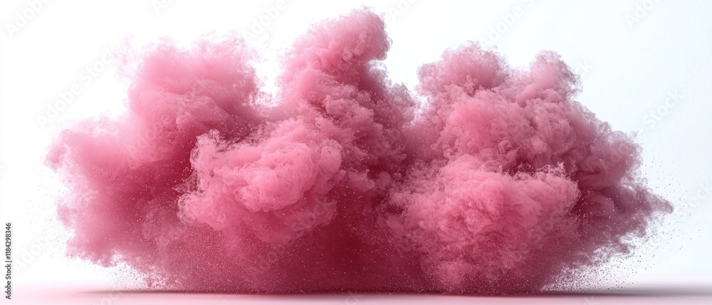 Fototapeta premium A vibrant pink cloud of smoke or powder, creating a dynamic and artistic visual effect.