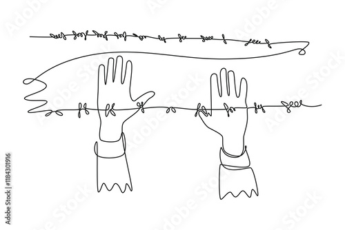 International Human Rights Day Concept. Single line draw design. Full length animation illustration. High quality 4k footage.