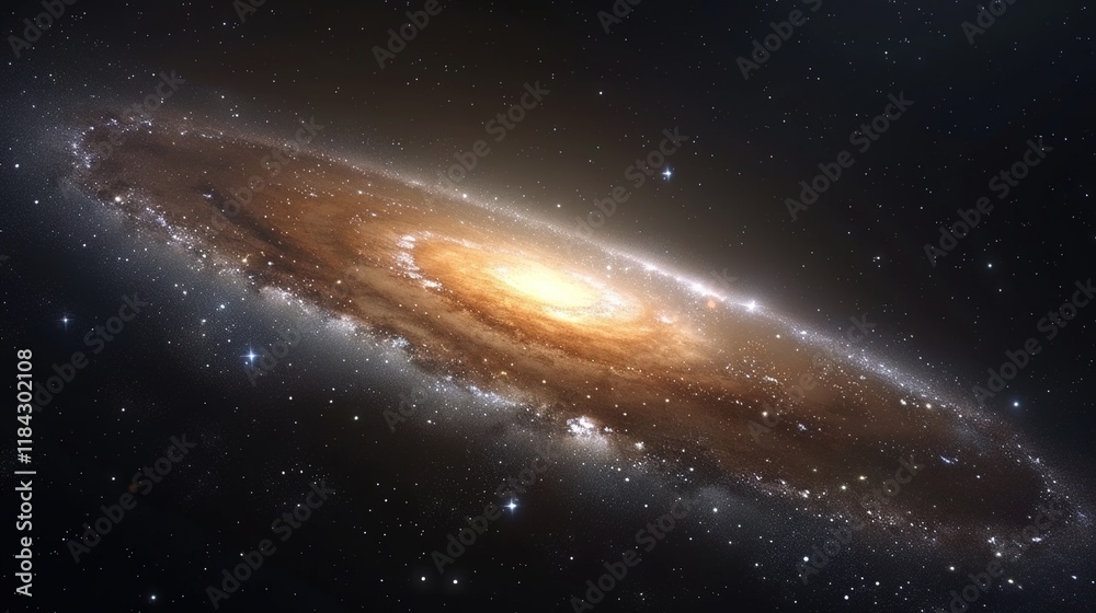Fototapeta premium Panorama milky way galaxy with stars and space dust in the universe 