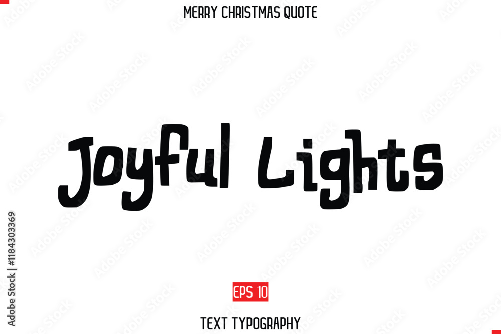 Obraz premium Merry Christmas Quote in Cursive Text Typography Joyful Lights