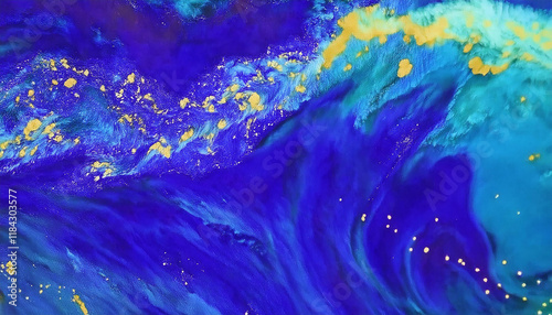 Obraz na płótnie Patterns of turquoise seawater with the movement of waves and foam w salonie