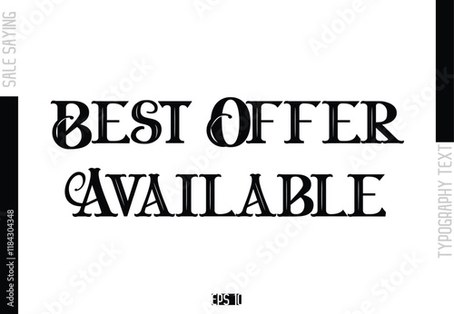 Best Offer Available Sale Template Design Banner Typography Text