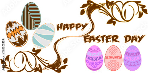 text illustration background  easter eggs vector paskah day photo