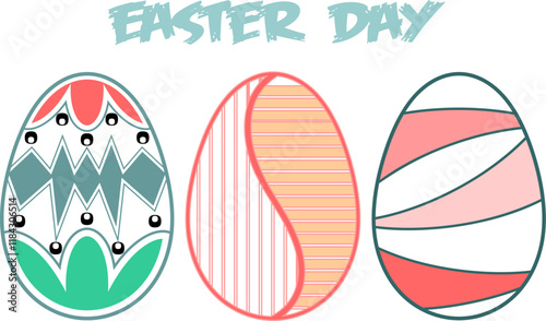 text illustration background  easter eggs vector paskah day