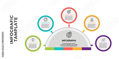 Step-by-Step Process Infographic with Colorful Icons and Labels
