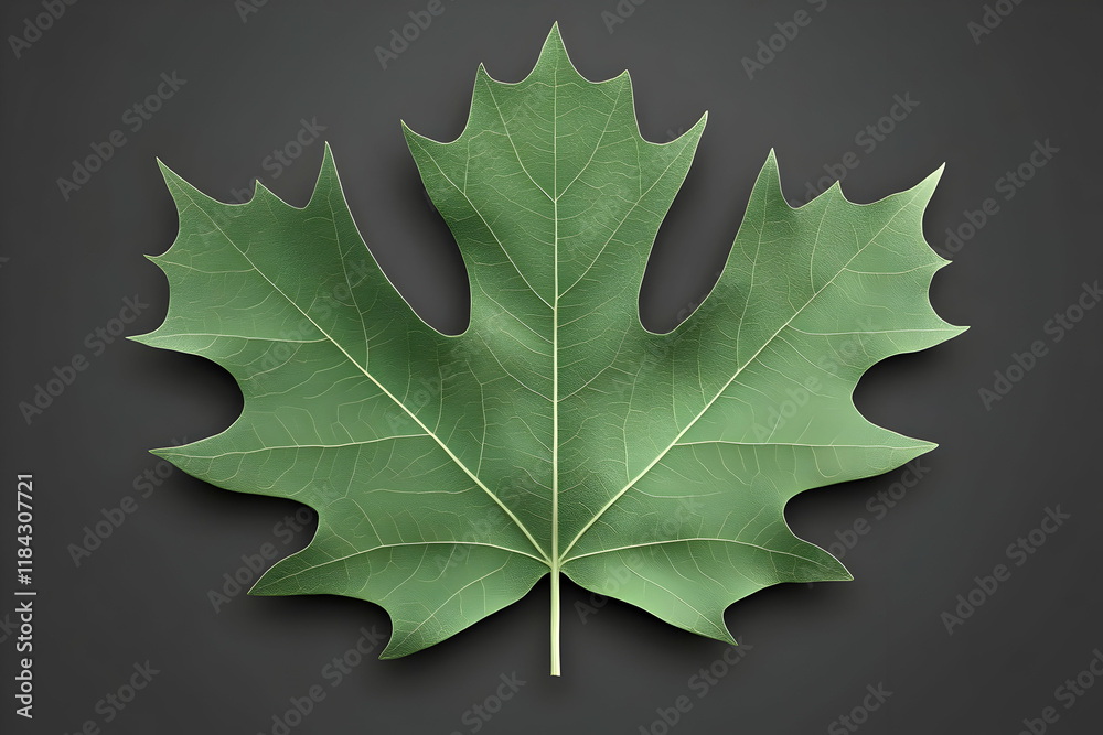 Fototapeta premium 3D Render Green Maple Leaf