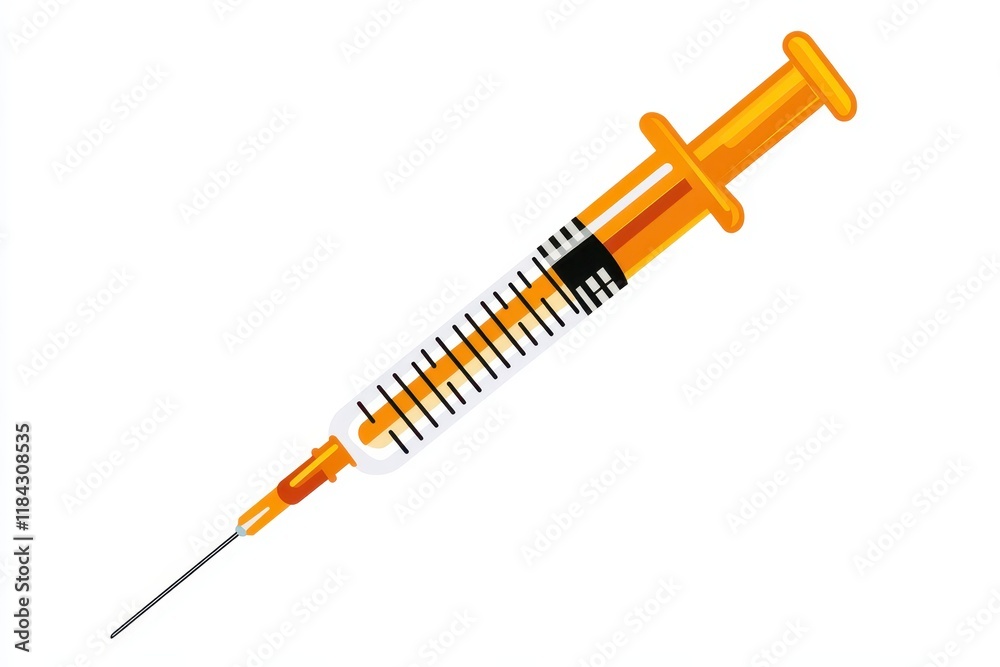 Fototapeta premium Creative representation of a syringe emphasizing health and safety in modern medicine