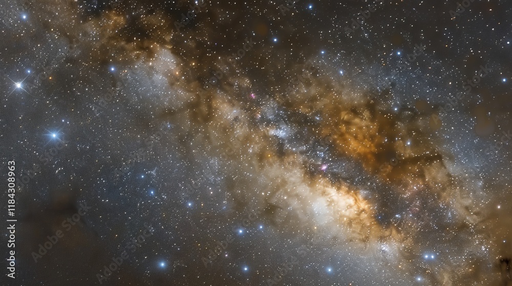 Obraz premium Panorama milky way galaxy with stars and space dust in the universe 