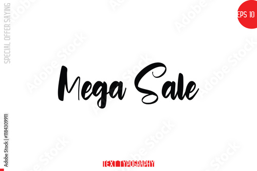 Mega Sale Special Offer Text Banner Design Typography Template