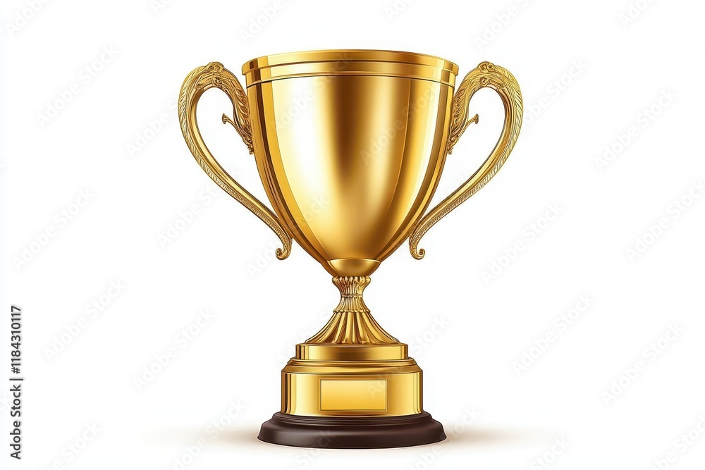 Shining golden trophy symbolizes achievement and success in sports and competitions Shining golden trophy symbolizes achievement and success in sports and competitions