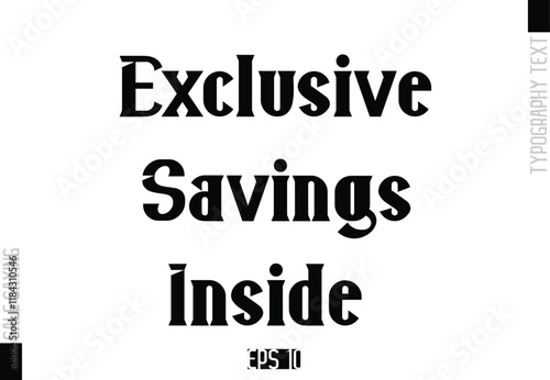 Sale Template Design Banner Typography Text Exclusive Savings Inside.