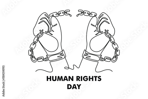 International Human Rights Day Concept. Single line draw design. Full length animation illustration. High quality 4k footage.