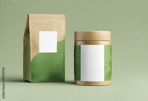 Tea Packaging Mockup A Modern and Natural Product Presentation