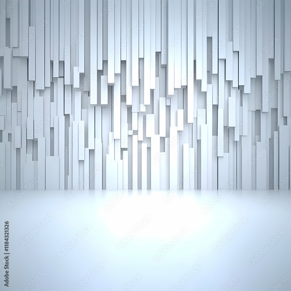 Fototapeta premium Abstract 3D White Blocks Background