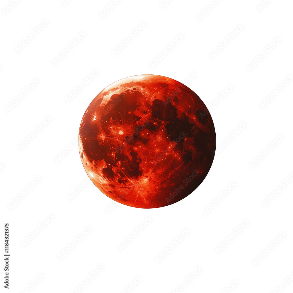 vibrant red moon with glowing details and textured surface, creating mystical atmosphere vibrant red moon with glowing details and textured surface, creating mystical atmosphere