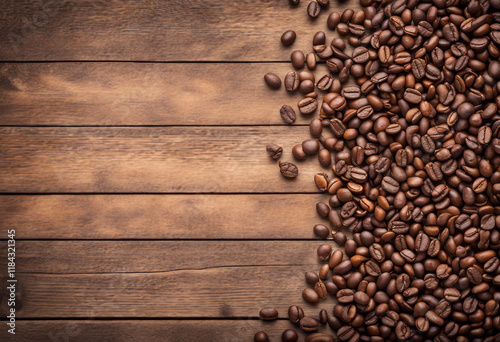 Coffee Beans on a Wooden Table A Rich and Aromatic Still Life