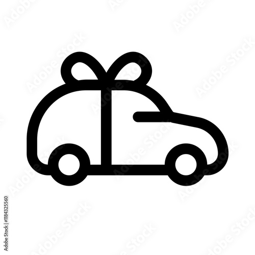 car gift icon with line style, perfect for user interface projects