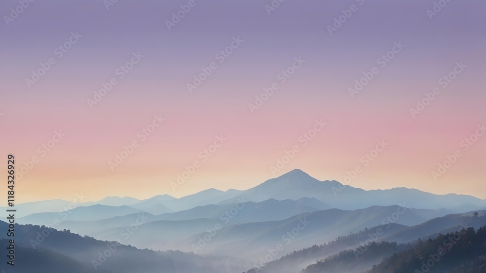 Serene Mountain Morning Gradient Background with Soft Pastel Colors Serene Mountain Morning Gradient Background with Soft Pastel Colors