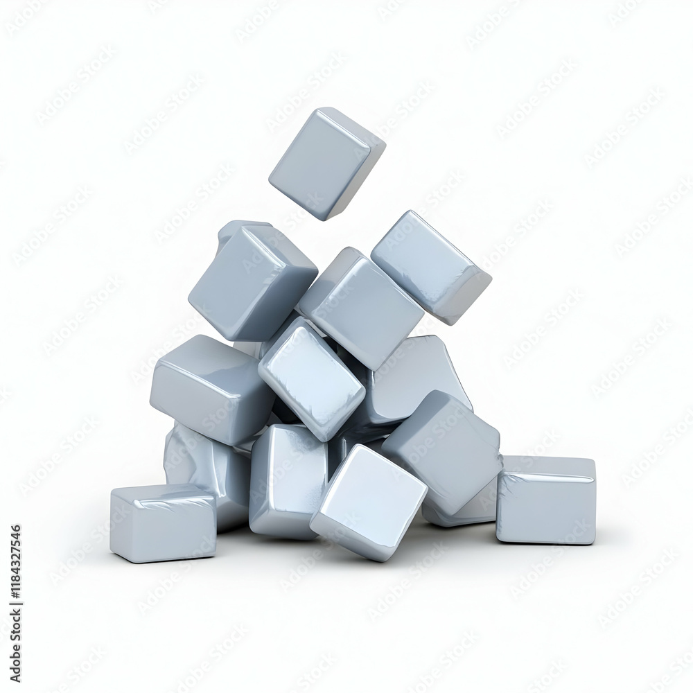 Abstract 3D Cubes Gray Background Abstract 3D Cubes Gray Background