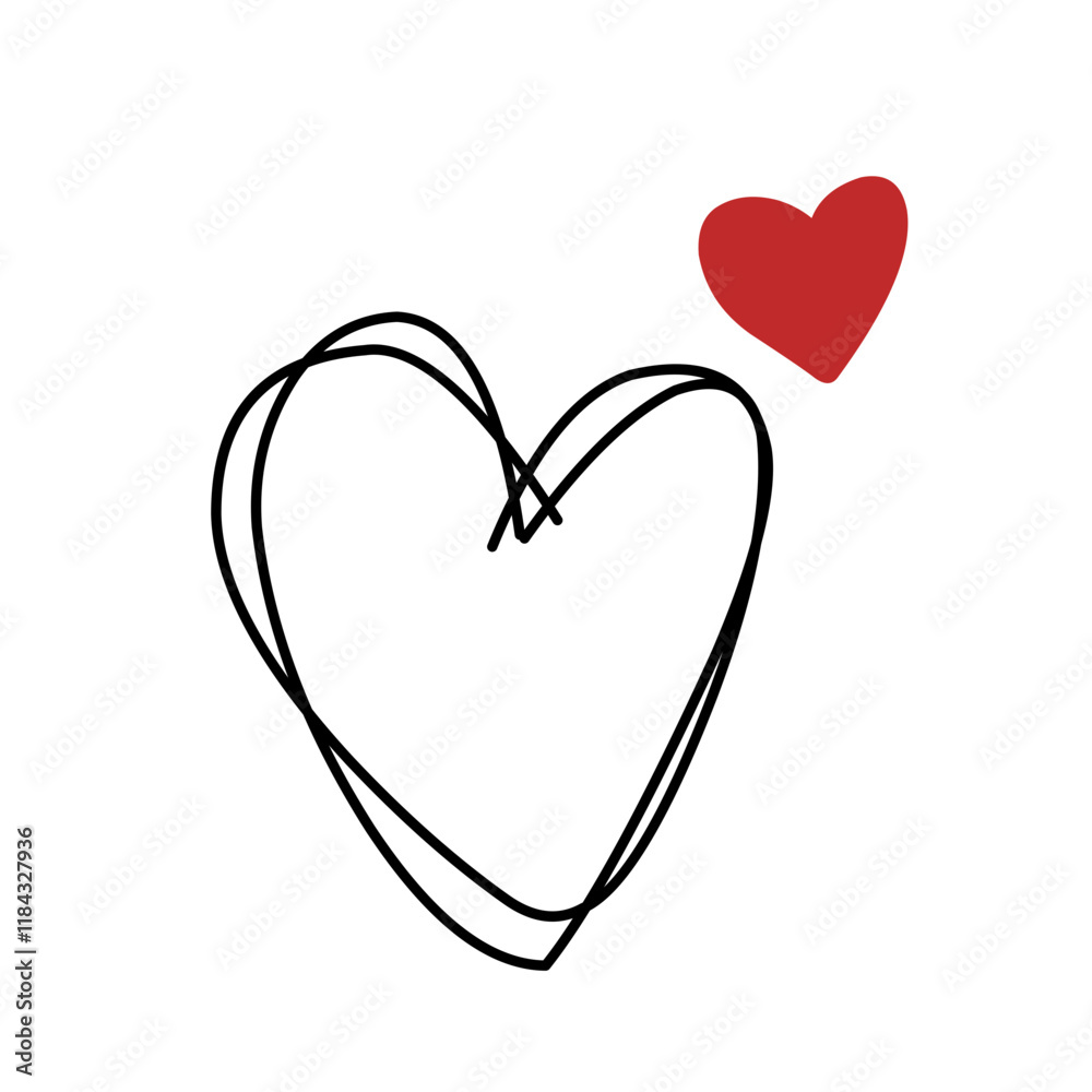 Decorative romantic illustration , heart vector Decorative romantic illustration , heart vector