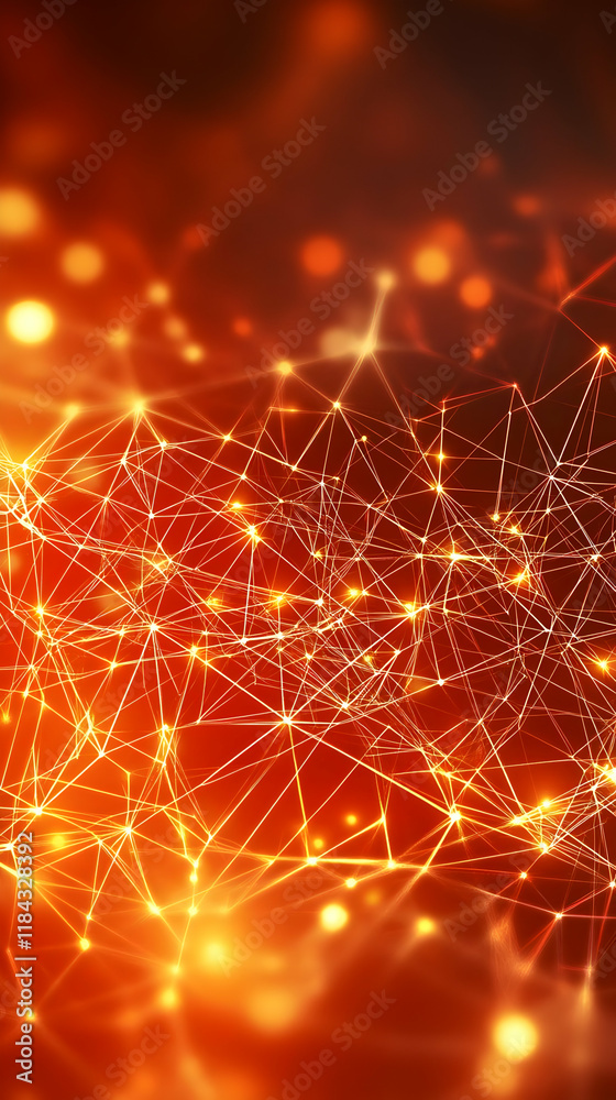 Fototapeta premium Abstract Orange Network Background