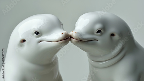 A pair of belugas.