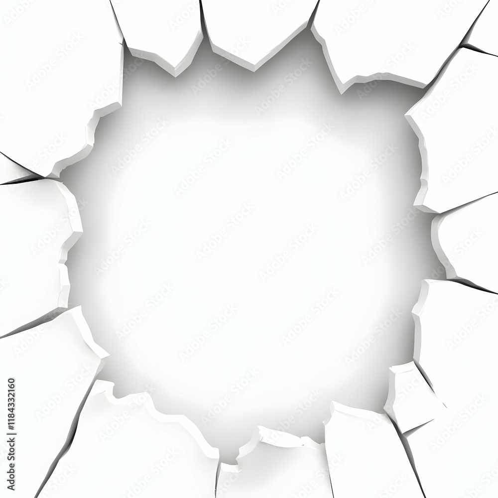 Fototapeta premium White 3D Cracked Background Illustration