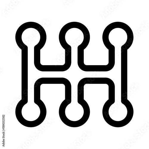 gearshift icon with line style, perfect for user interface projects
