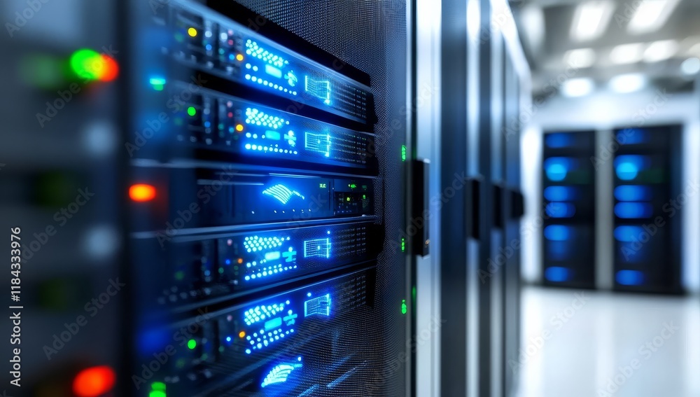Efficiency and innovation embodied in the design of a modern server room LED console. Efficiency and innovation embodied in the design of a modern server room LED console.