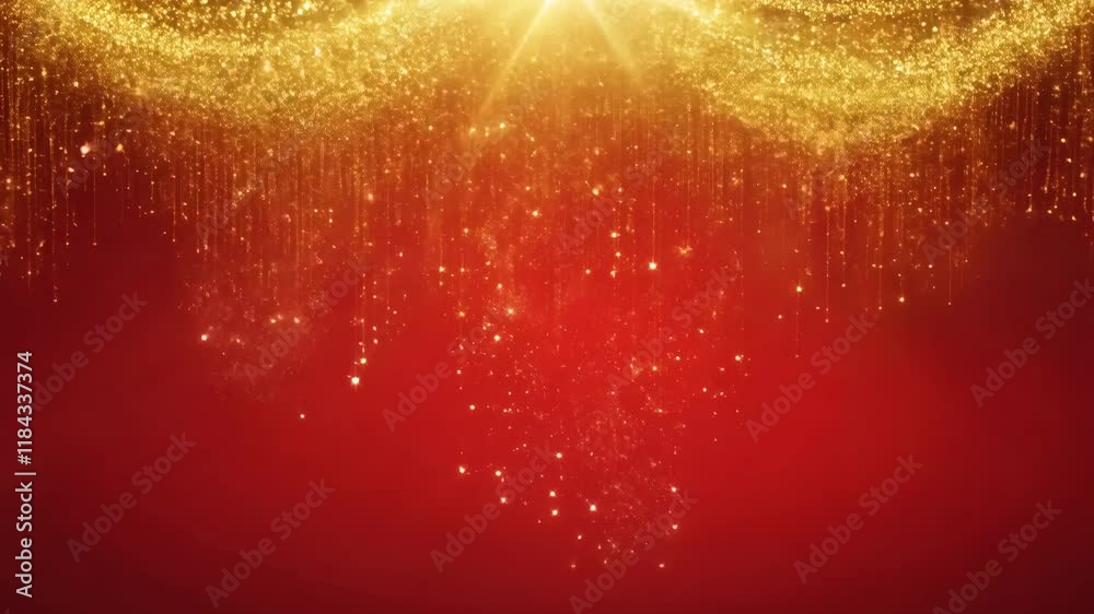 Festive Vibrant Red Backdrop with Sparkling Elements for Celebrations